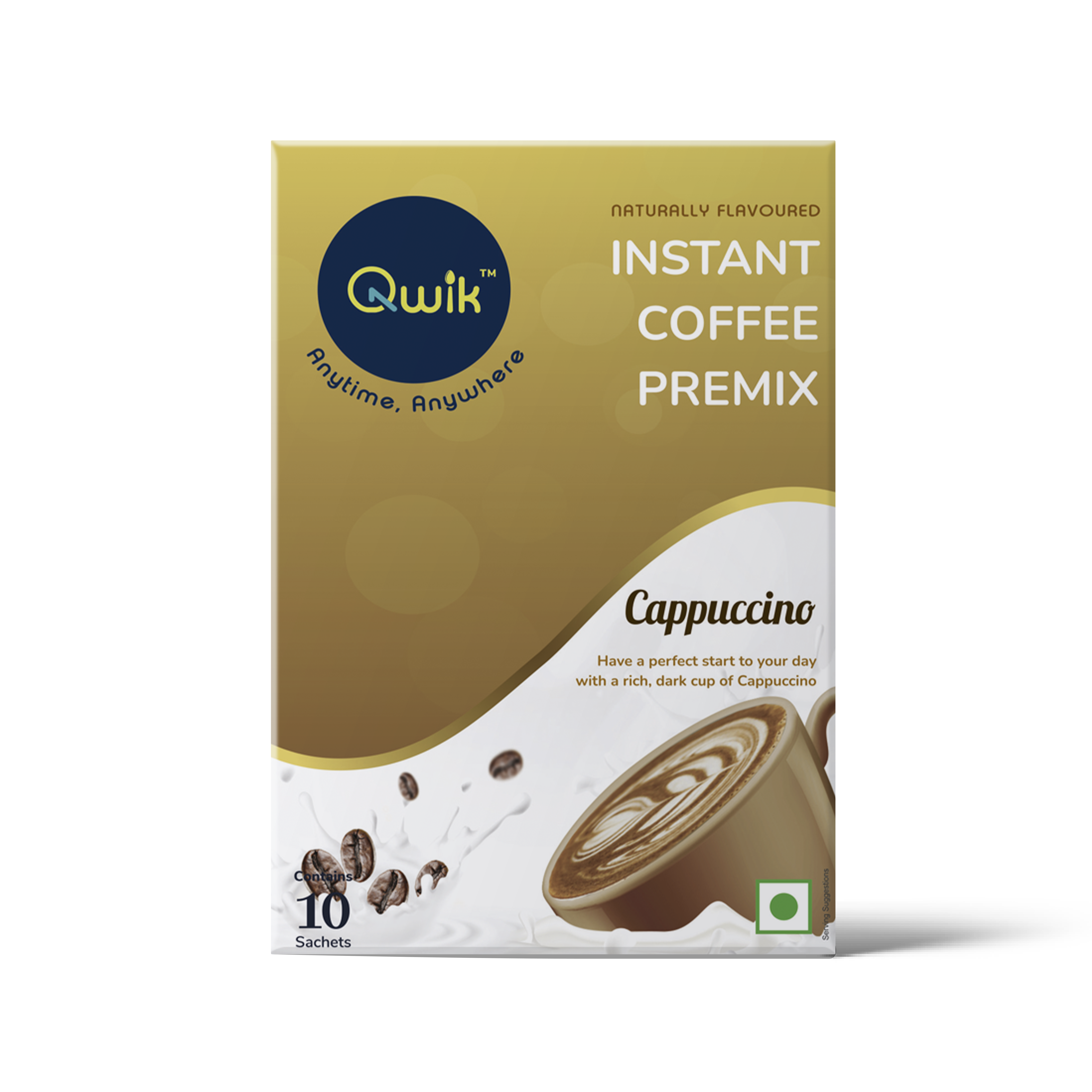 Qwik Instant Coffee premix Cappuccino 10 pouch